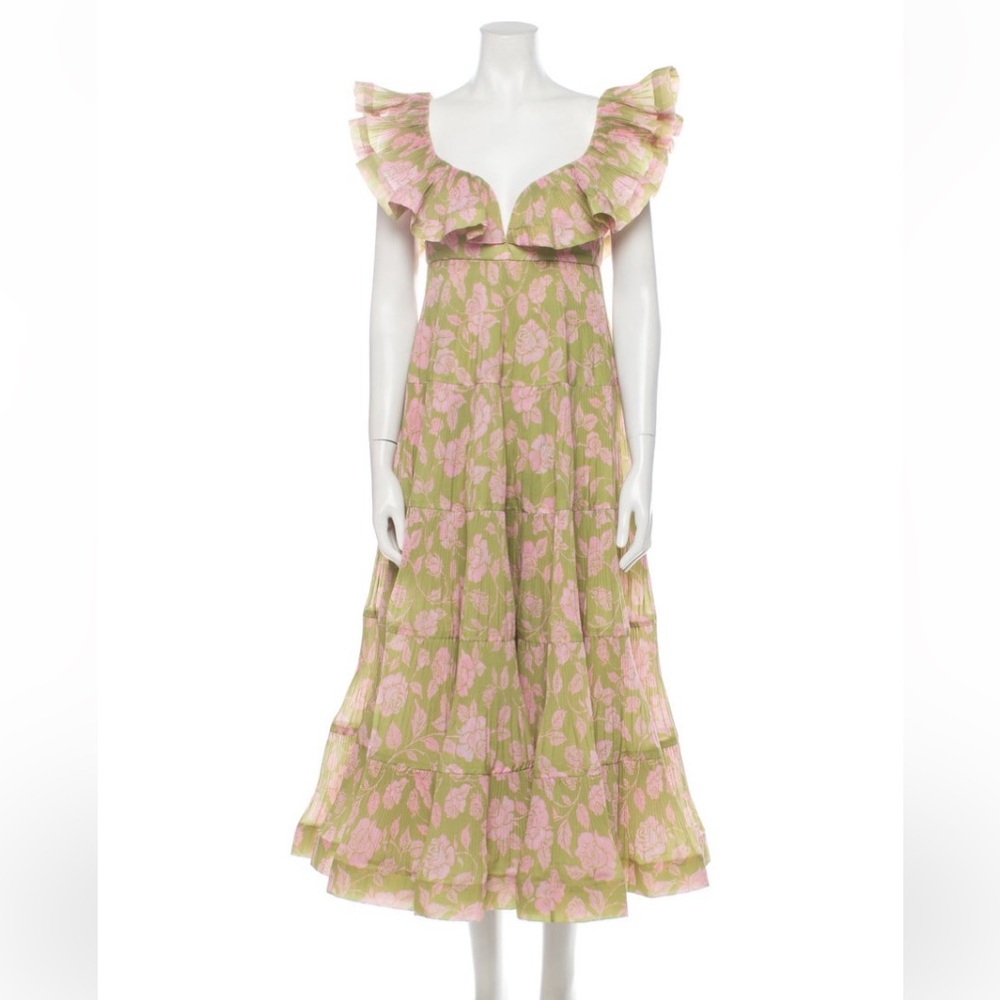 Zimmerman Lovestruck Pleated Ruffle Maxi Gown
